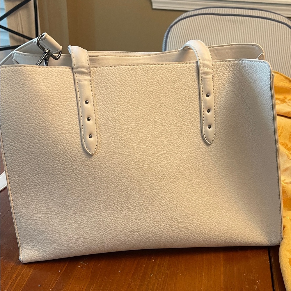 Steve Madden Buttery Soft Cream Purse Bag Tote with Buckle Accents - Picture 2 of 10